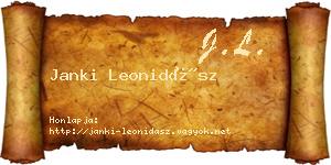 Janki Leonidász névjegykártya